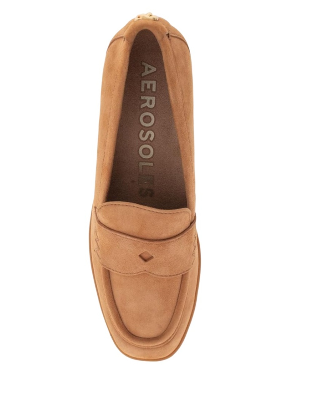 Aerosoles Womens Cetara Suede Loafers Wedge Camel Color Size 9.5